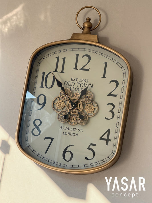 Bailey Metal Çarklı Duvar Saati 44x73 Cm