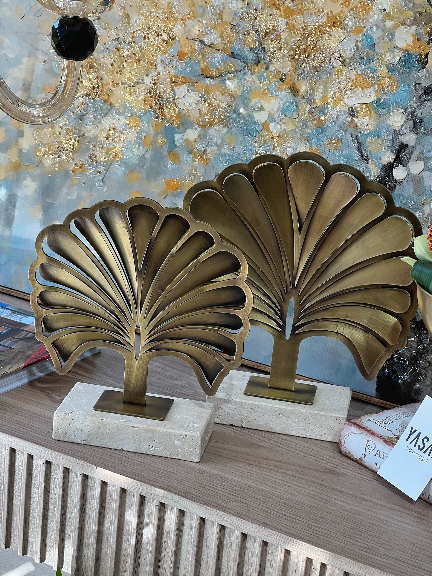 Fanelis Traverten Mermer Yelpaze Dekor