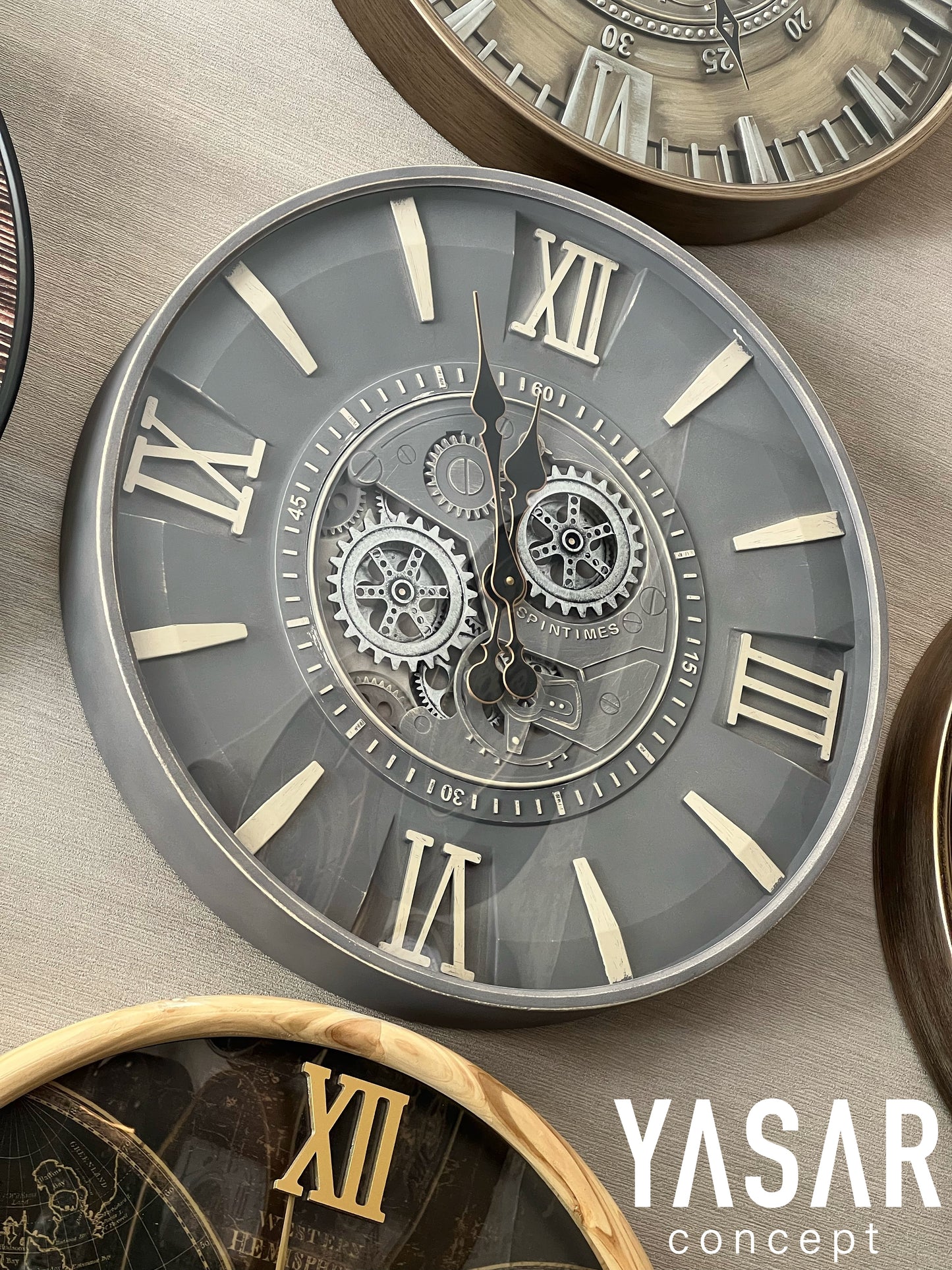 Timetic Metal Çarklı Duvar Saati 60 Cm
