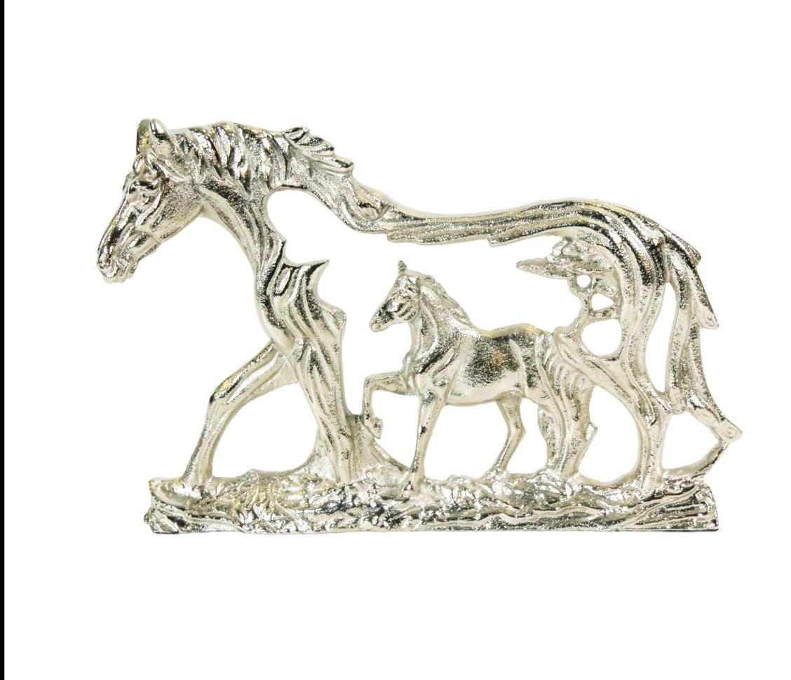 Poulain Metal At Dekor Gümüş 30x20 Cm