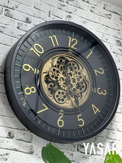 Ticcarno Metal Çarklı Duvar Saati 66 Cm