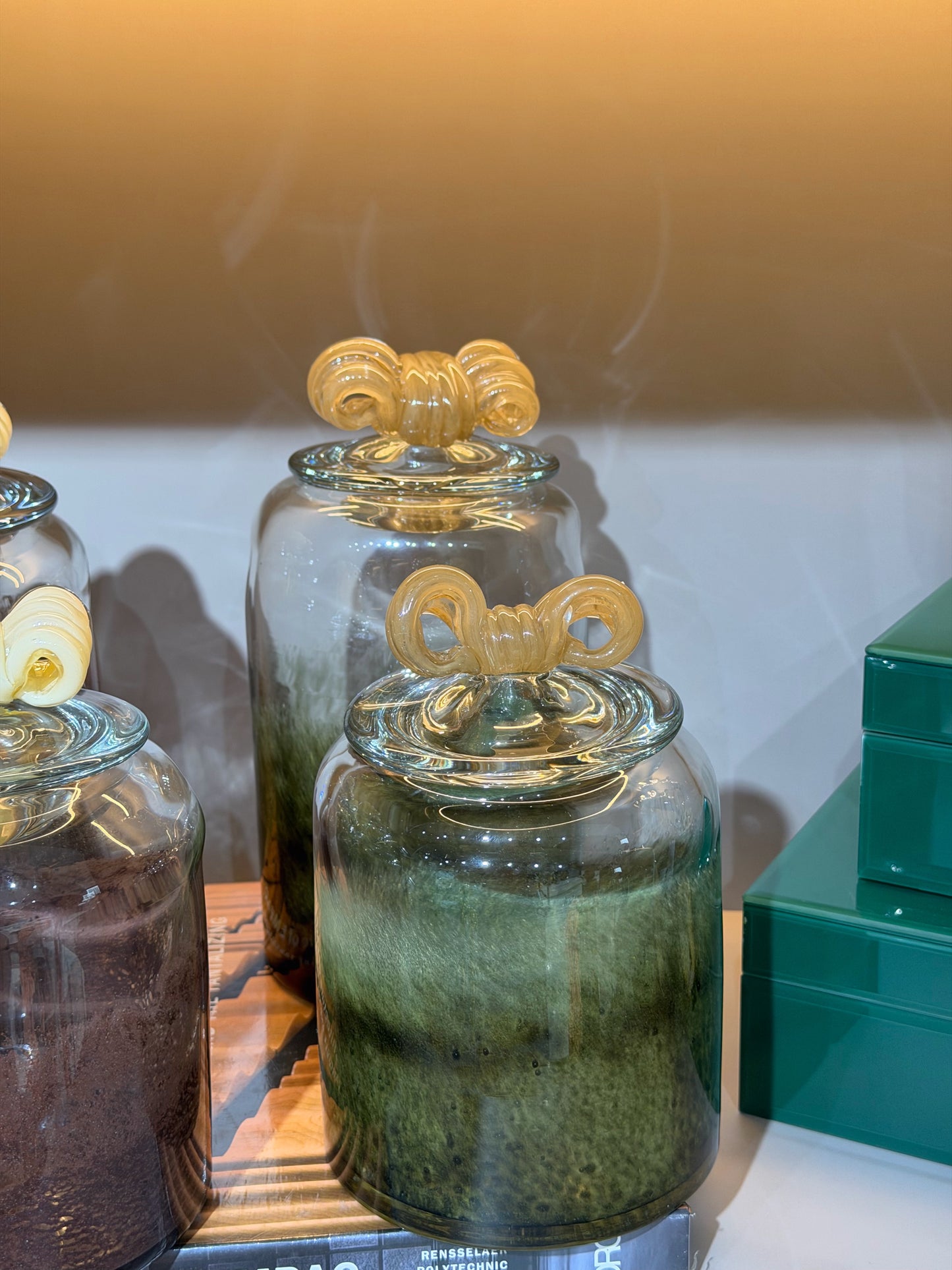 Ruban Cam Kavanoz Yeşil Set