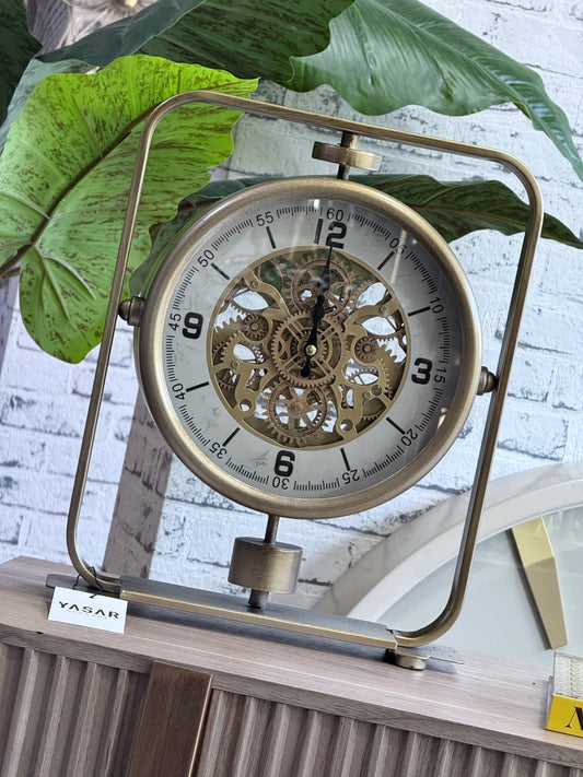Timelith Metal Çarklı Masa Saati 31x38 Cm