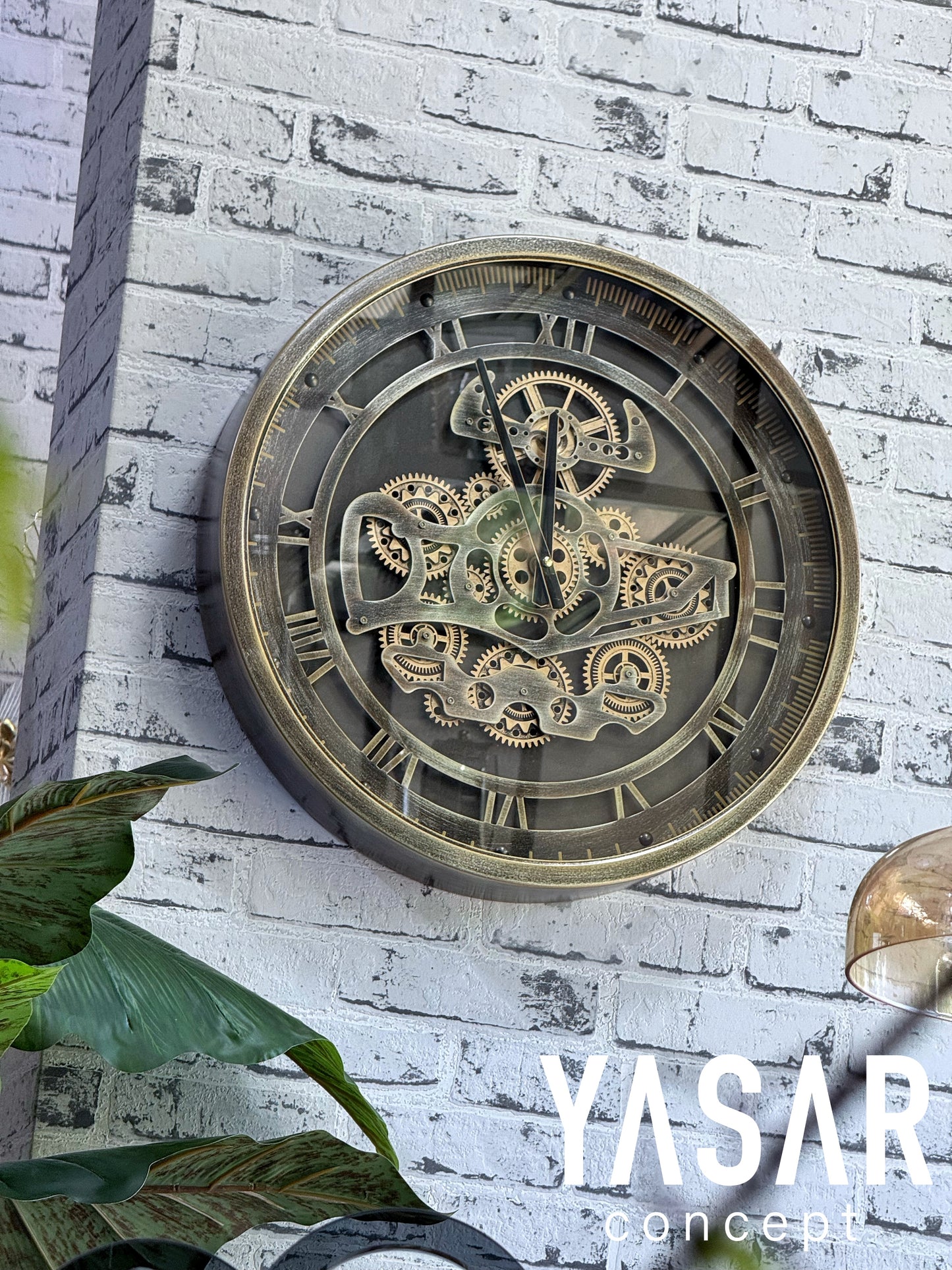 Metrono Metal Çarklı Duvar Saati 46 Cm