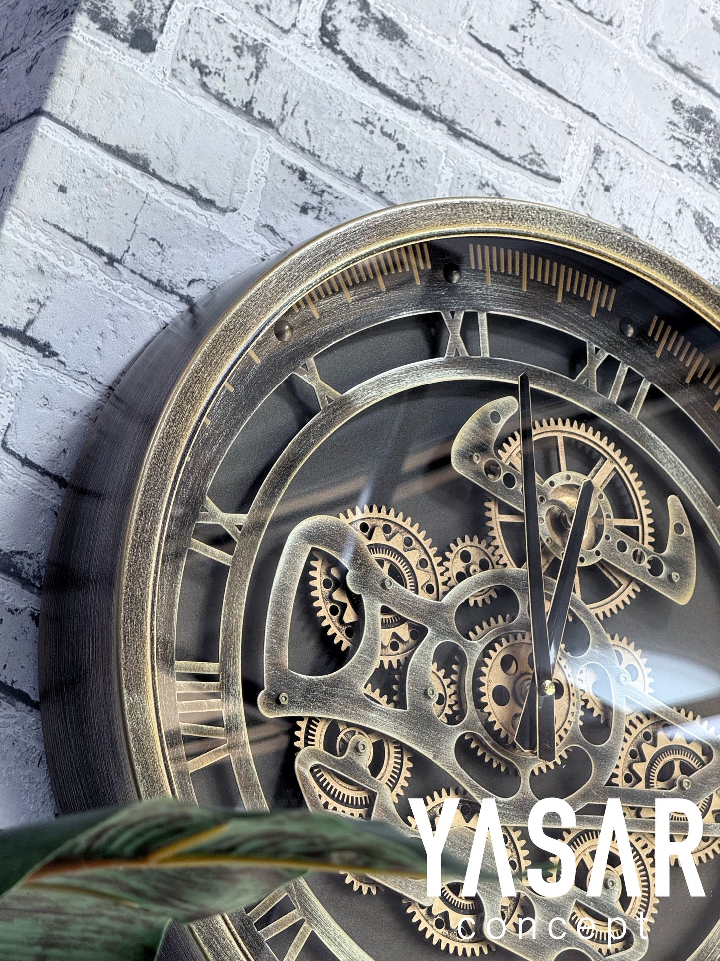 Metrono Metal Çarklı Duvar Saati 46 Cm