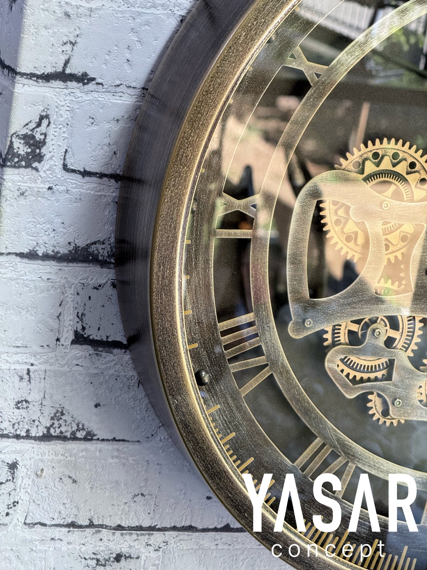 Metrono Metal Çarklı Duvar Saati 46 Cm