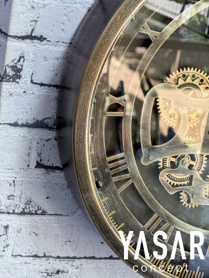 Metrono Metal Çarklı Duvar Saati 46 Cm