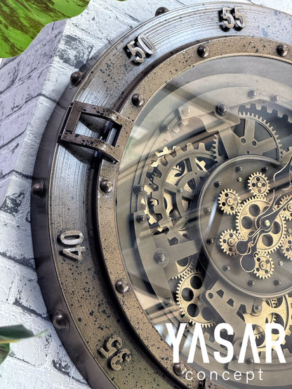 Metroniq Metal Çarklı Duvar Saati 60 Cm