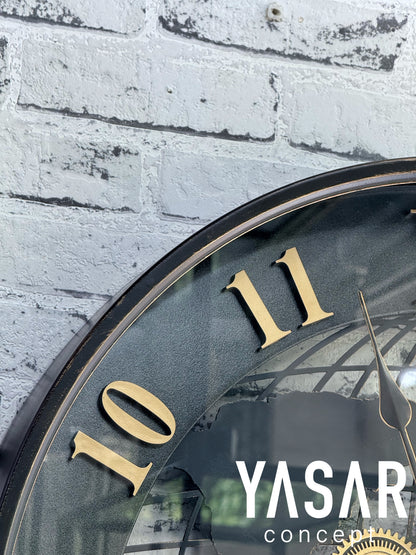 Cosmochron Dünya Haritalı Metal Çarklı Duvar Saati 60 Cm