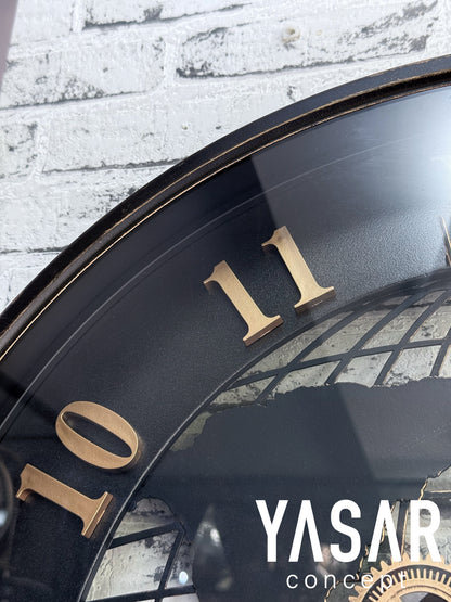 Cosmochron Dünya Haritalı Metal Çarklı Duvar Saati 60 Cm