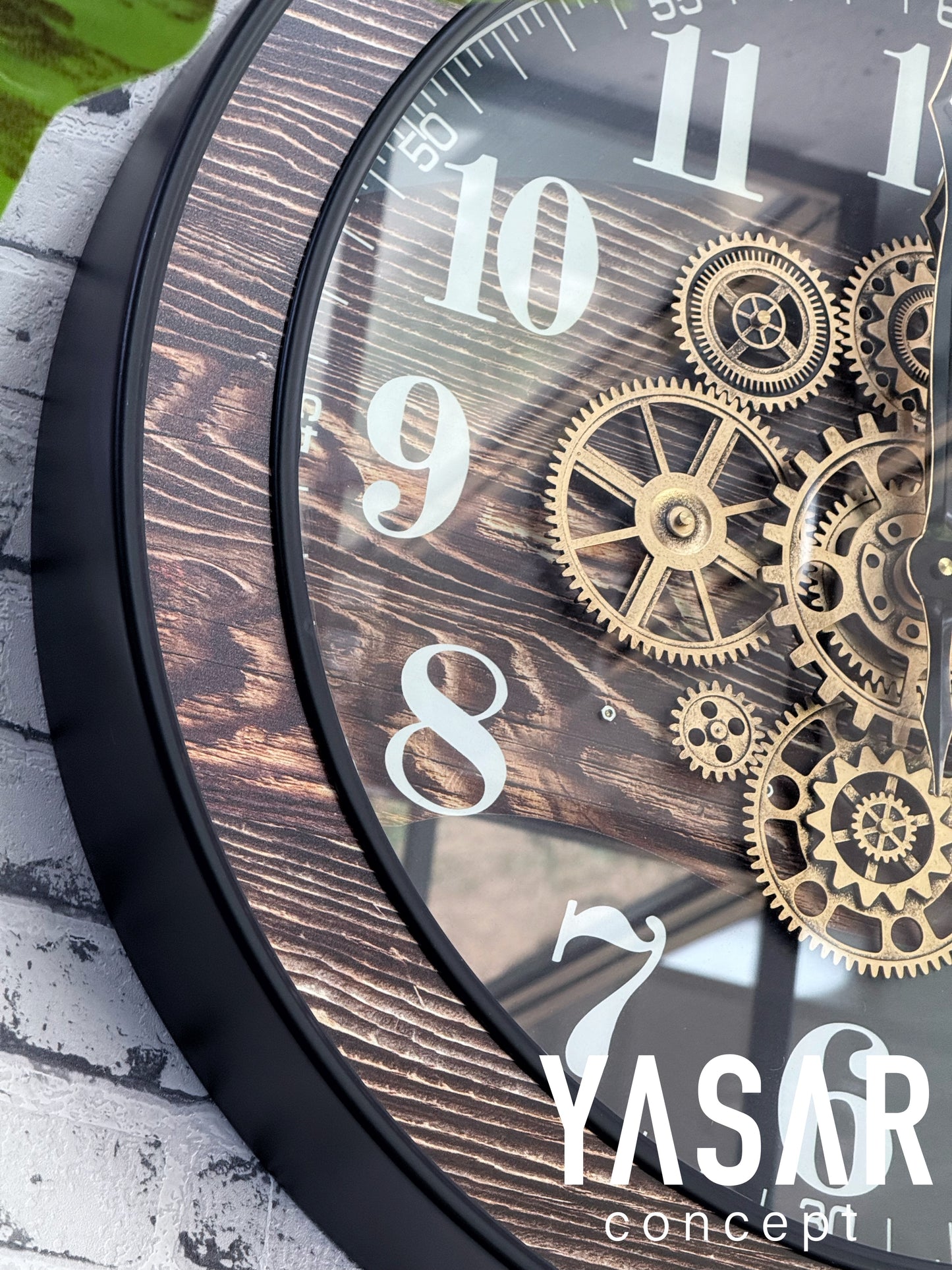 Oakvane Metal Çarklı Duvar Saati 60 Cm