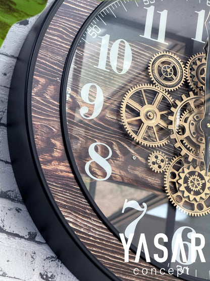 Oakvane Metal Çarklı Duvar Saati 60 Cm