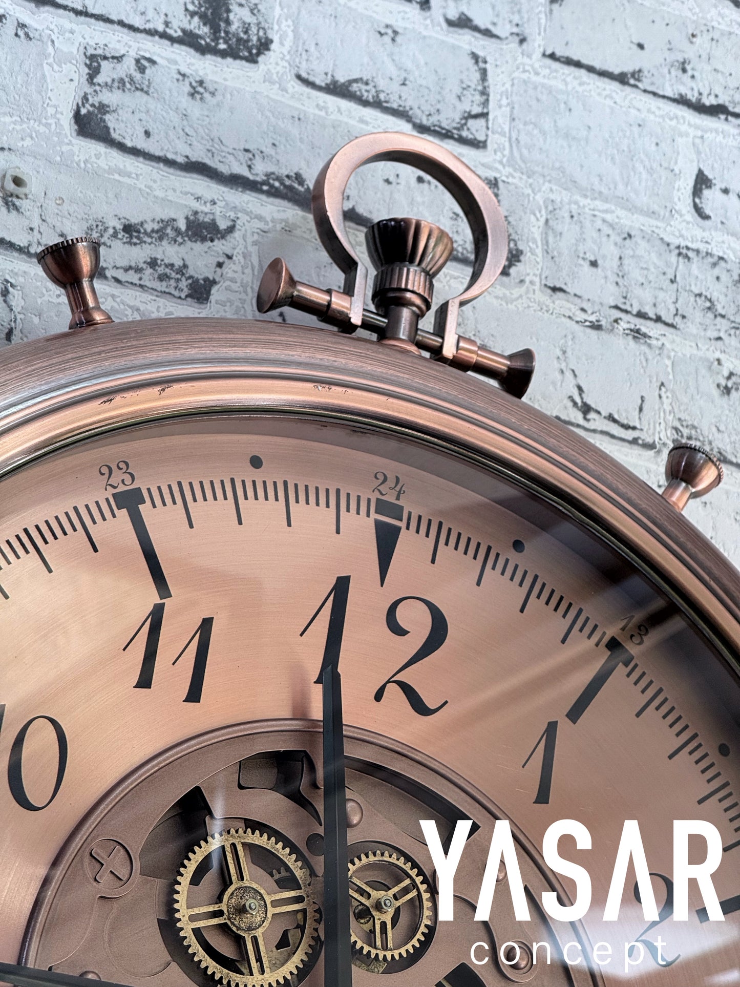 Chronovia Metal Çarklı Duvar Saati Rose 60 Cm