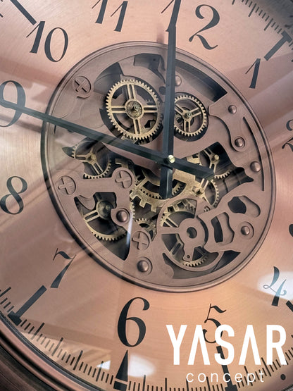 Chronovia Metal Çarklı Duvar Saati Rose 60 Cm