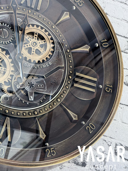 Horizon Metal Çarklı Duvar Saati 60 Cm