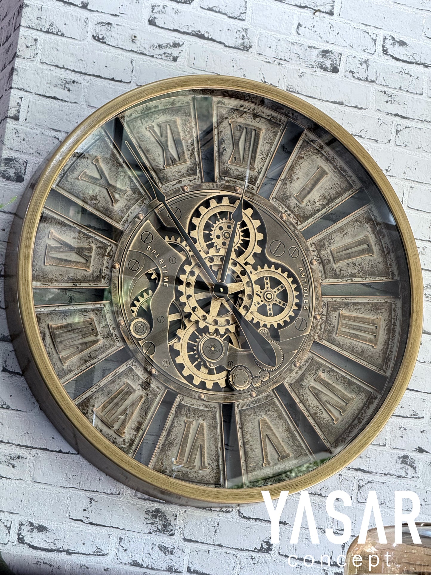 Ironora Metal Çarklı Duvar Saati 72 Cm