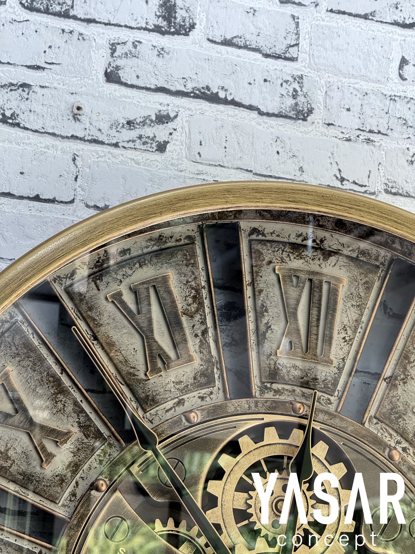 Ironora Metal Çarklı Duvar Saati 72 Cm