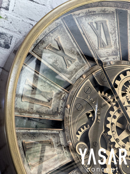 Ironora Metal Çarklı Duvar Saati 72 Cm