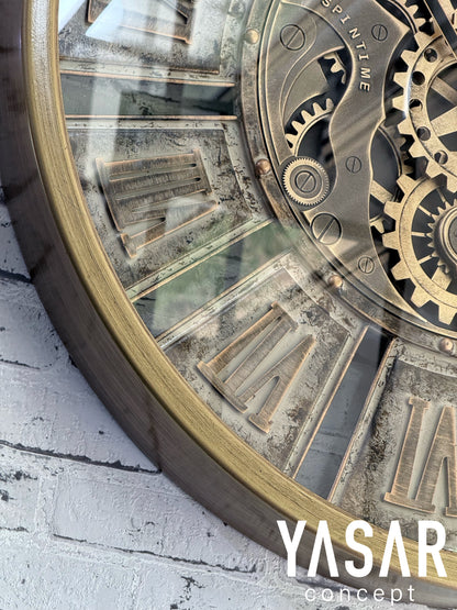 Ironora Metal Çarklı Duvar Saati 72 Cm