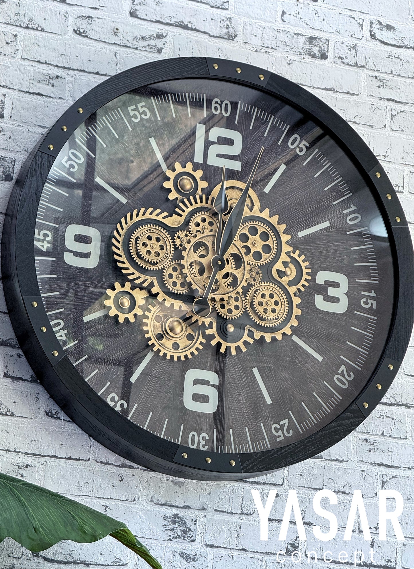 Meridion Ahşap Çarklı Duvar Saati 68 Cm