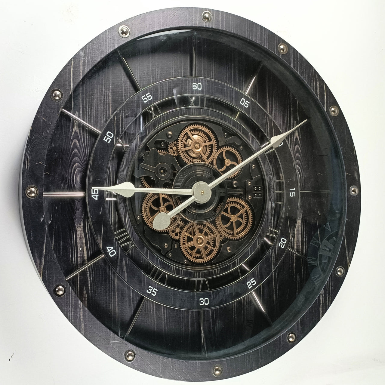 Horlogne Metal Çarklı Duvar Saati 80 Cm