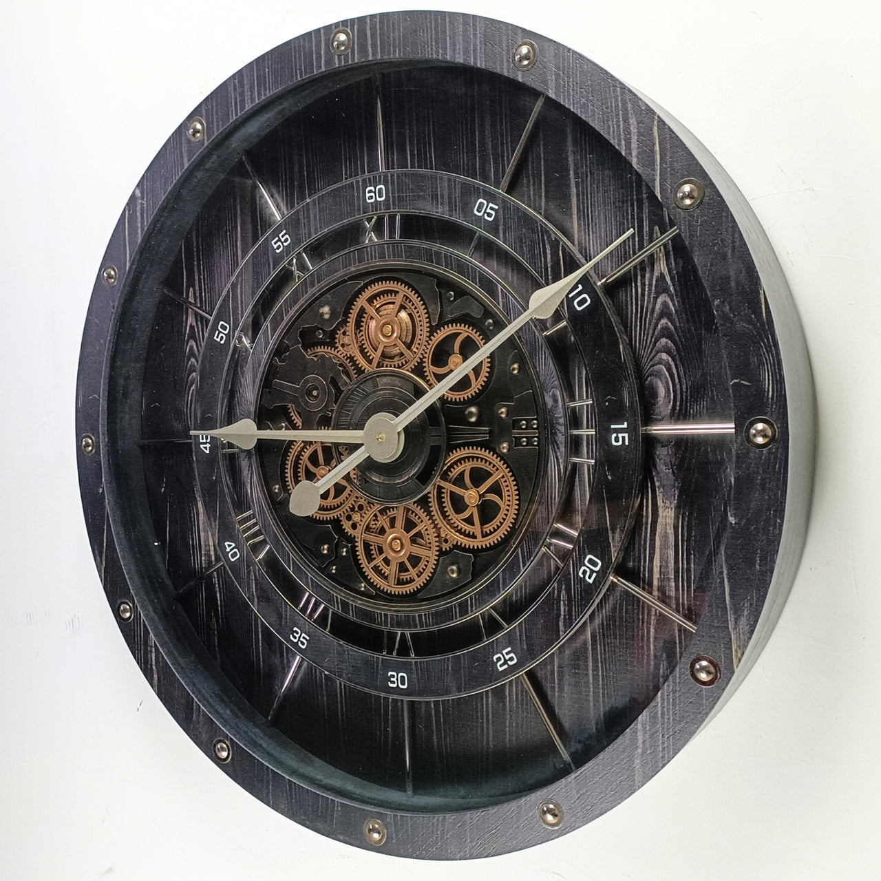 Horlogne Metal Çarklı Duvar Saati 80 Cm