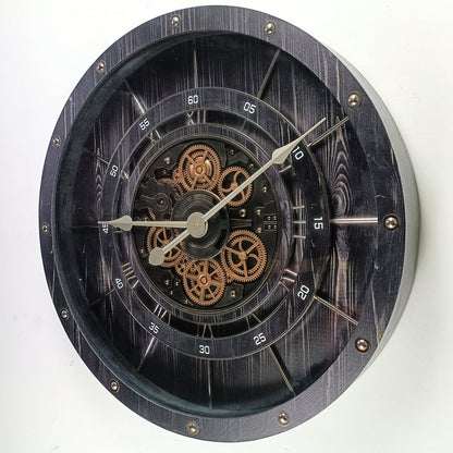 Horlogne Metal Çarklı Duvar Saati 80 Cm