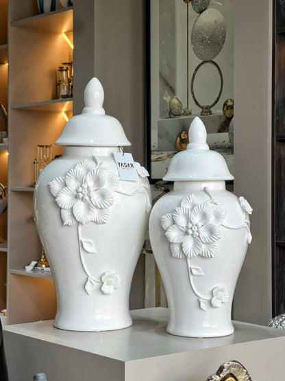 Rosaluce Porselen Küp Vazo Set