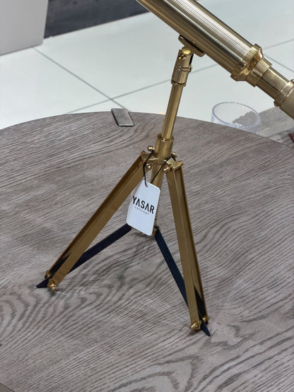 Spectron Pirinç Dekoratif Teleskop Gold