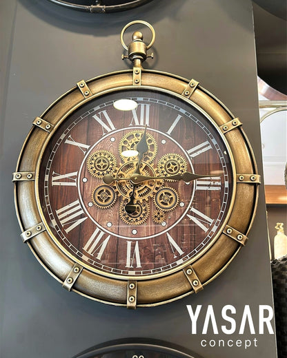 Nostalith Metal Çarklı Duvar Saati 62x77 Cm