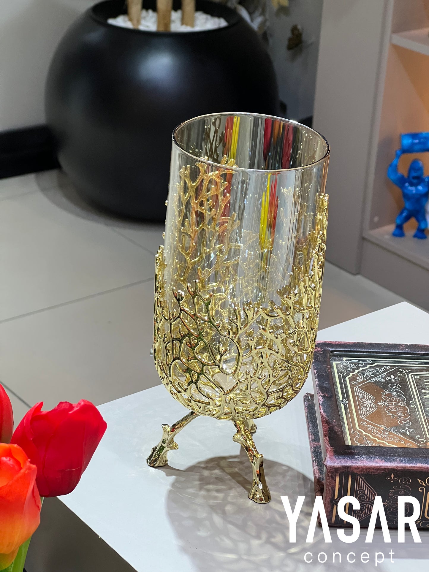 Corial Metal Cam Vazo 11x24 Cm