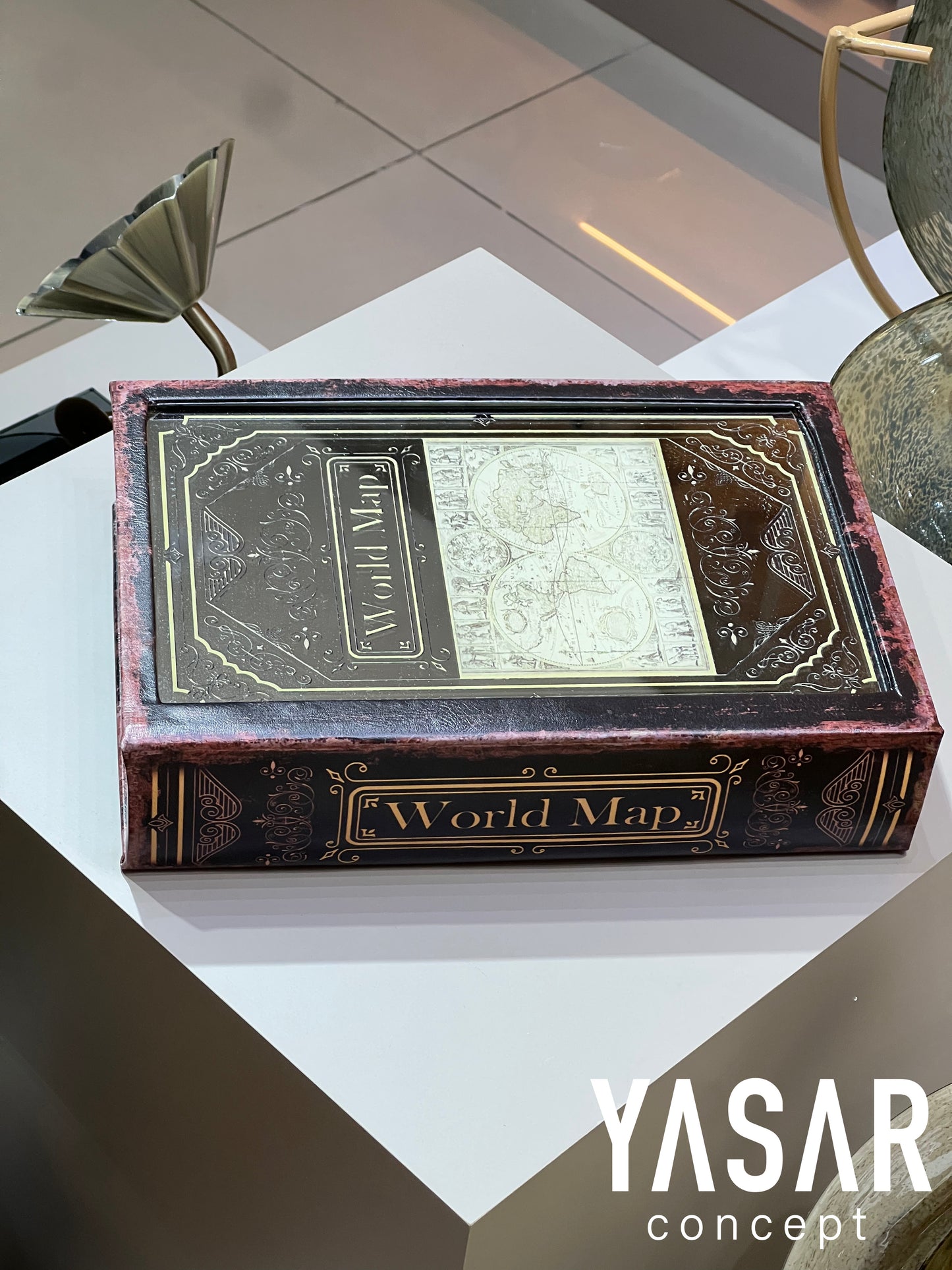 World Map Kitap Kutu Aynalı 21x30 Cm