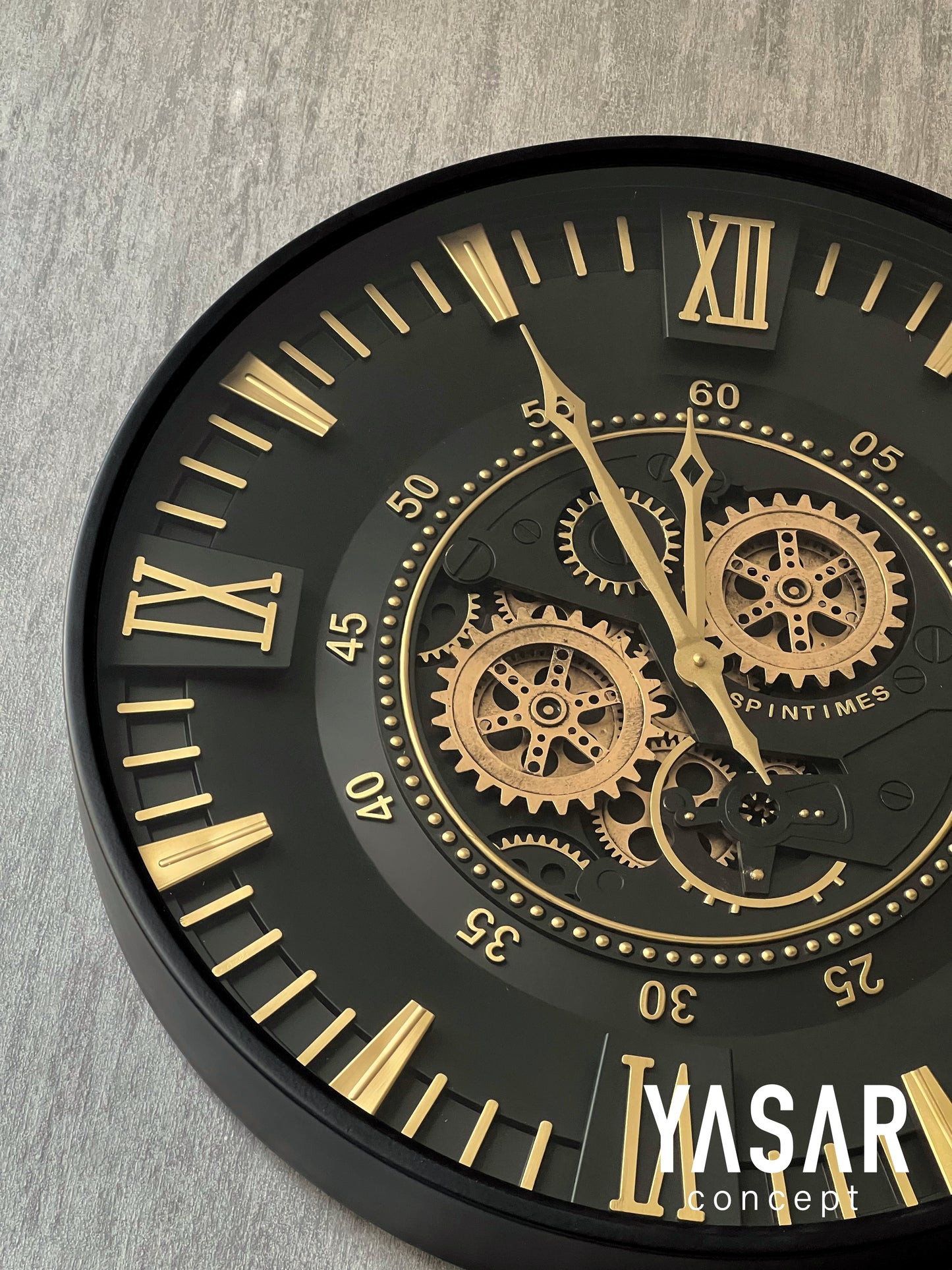 Blackgear Metal Çarklı Duvar Saati 60 Cm