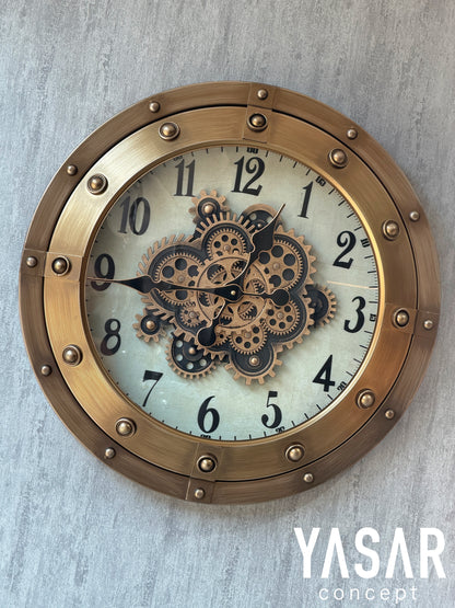 Elmonta Metal Çarklı Duvar Saati 60 Cm