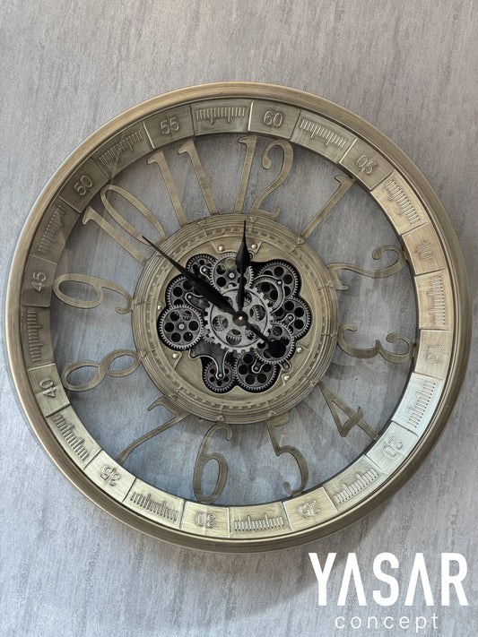 Ironova Metal Çarklı Duvar Saati 80 Cm