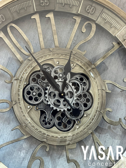 Ironova Metal Çarklı Duvar Saati 80 Cm