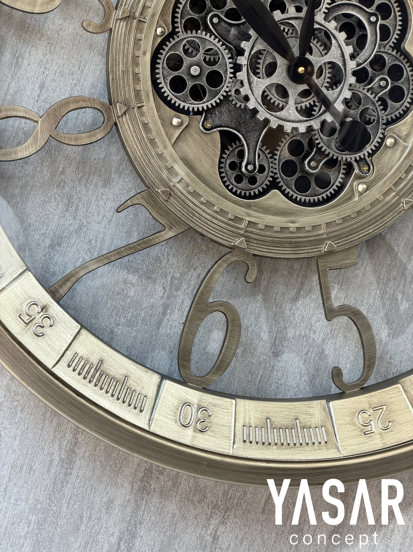 Ironova Metal Çarklı Duvar Saati 80 Cm