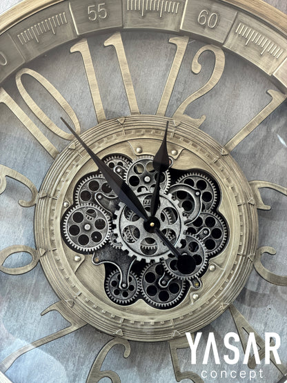 Ironova Metal Çarklı Duvar Saati 80 Cm