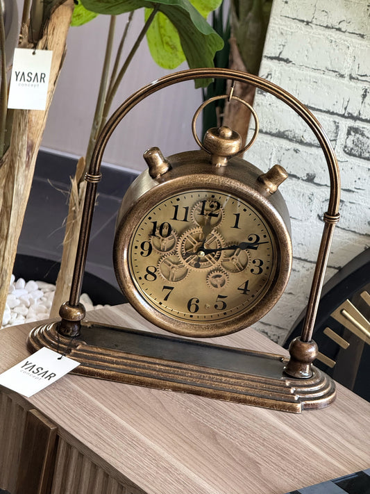 Brassora Metal Çarklı Masa Saati