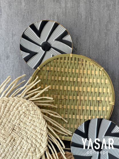 Bamboos Metal Hasırlı Duvar Panosu 37x66 Cm