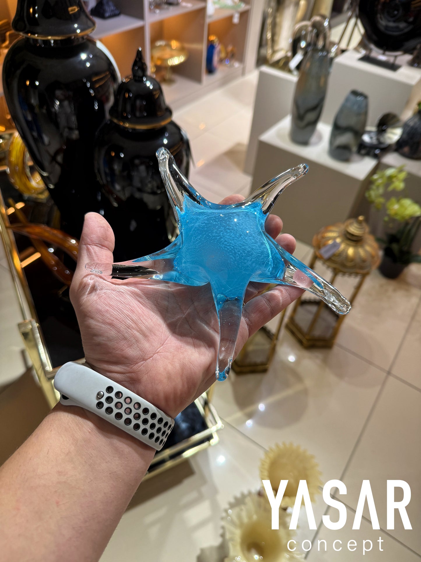 Cam Deniz Yıldızı Mavi