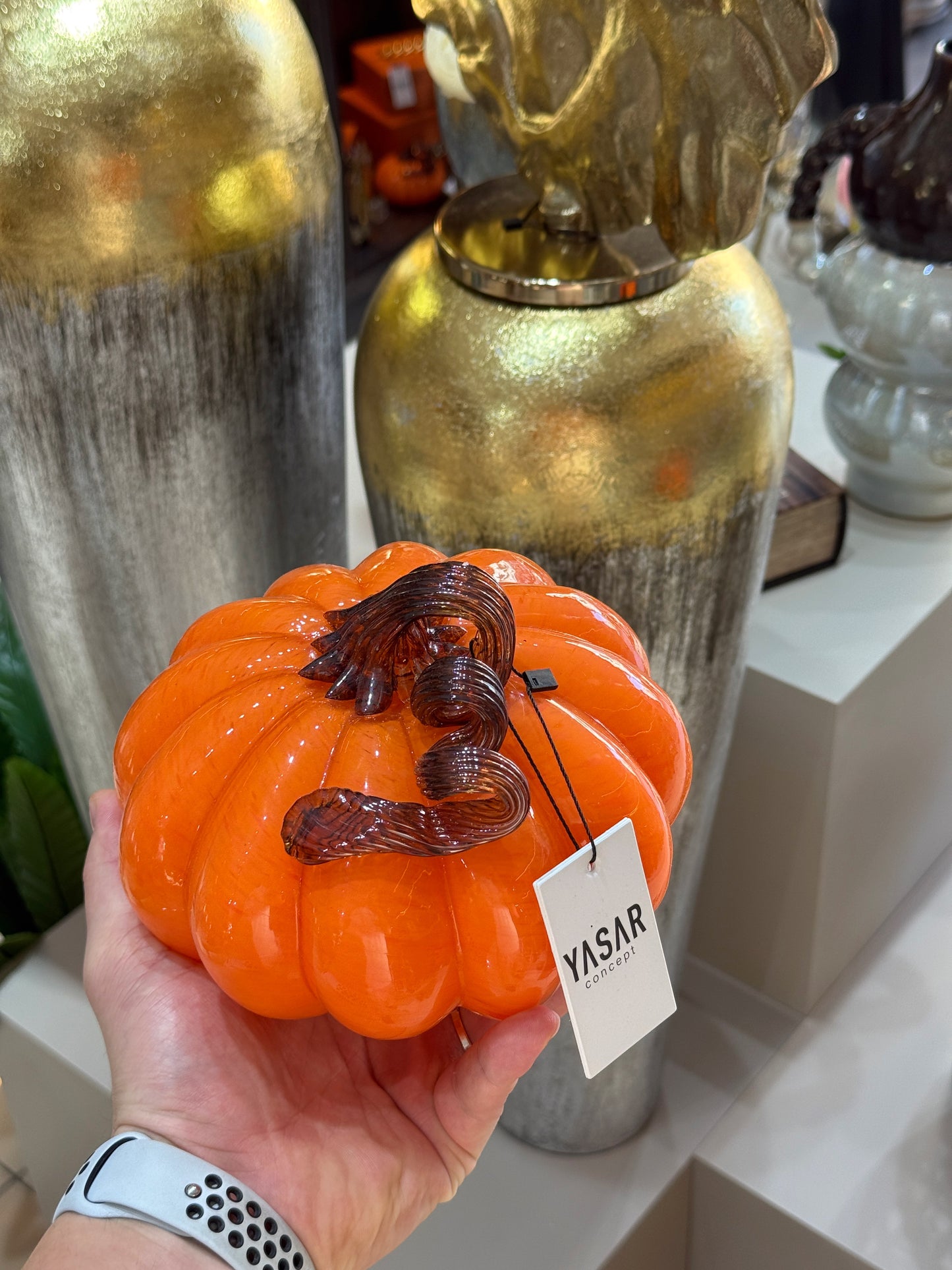 Citrinepump Dekoratif Cam Kabak Obje 13x17  Cm