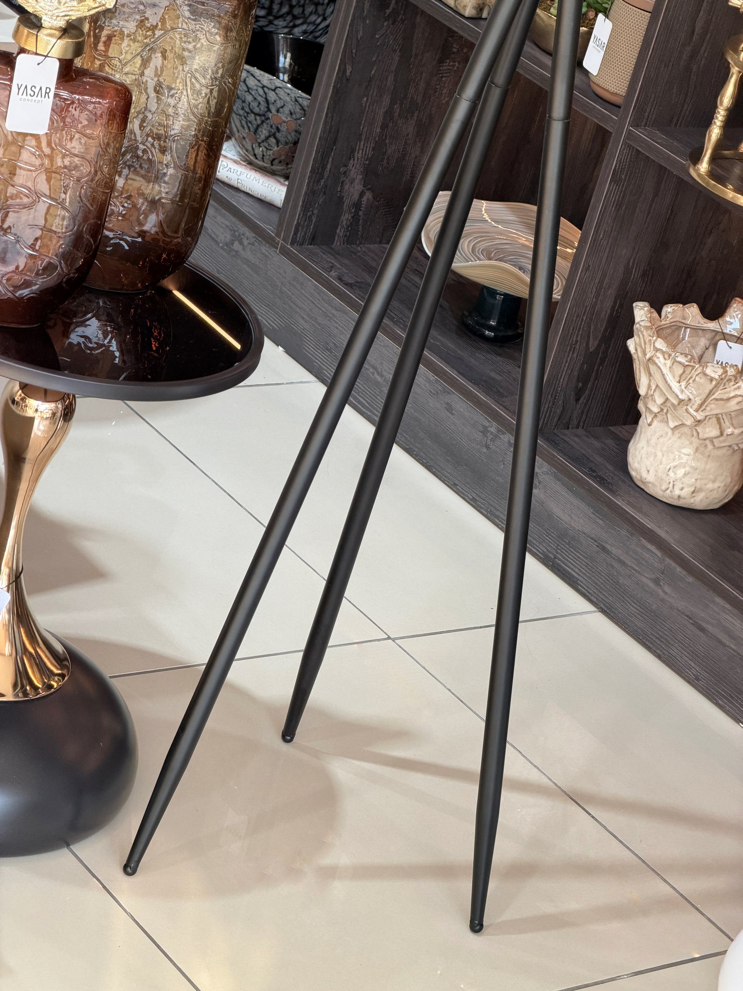 Gloworld Dünya Haritalı Ahşap Metal Çarklı Tripod Ayaklı Saat 51x156 Cm