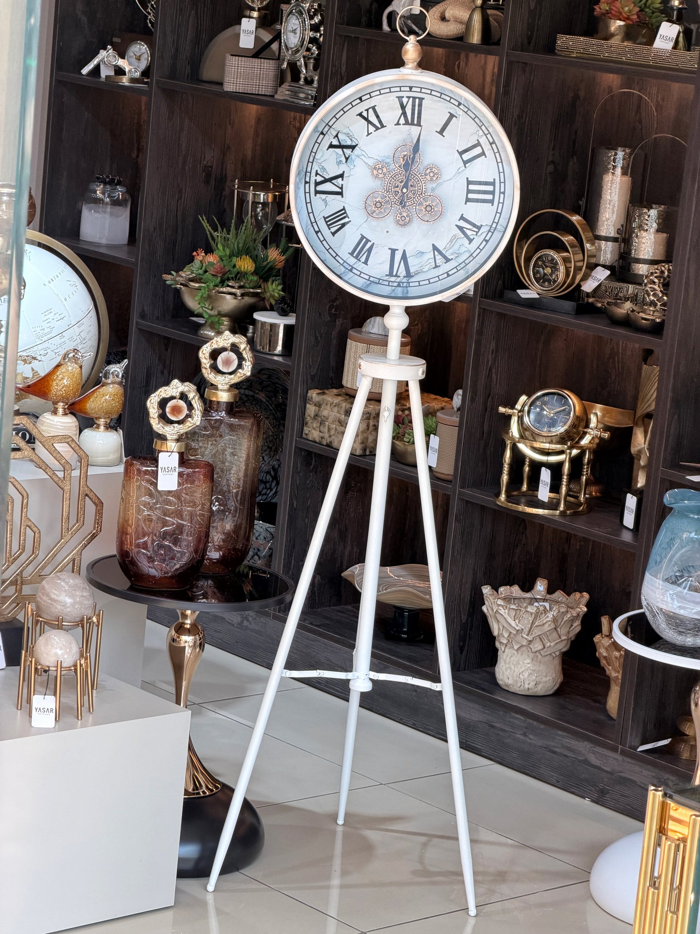 Marguina Metal Çarklı Tripod Ayaklı Saat 48x156 Cm
