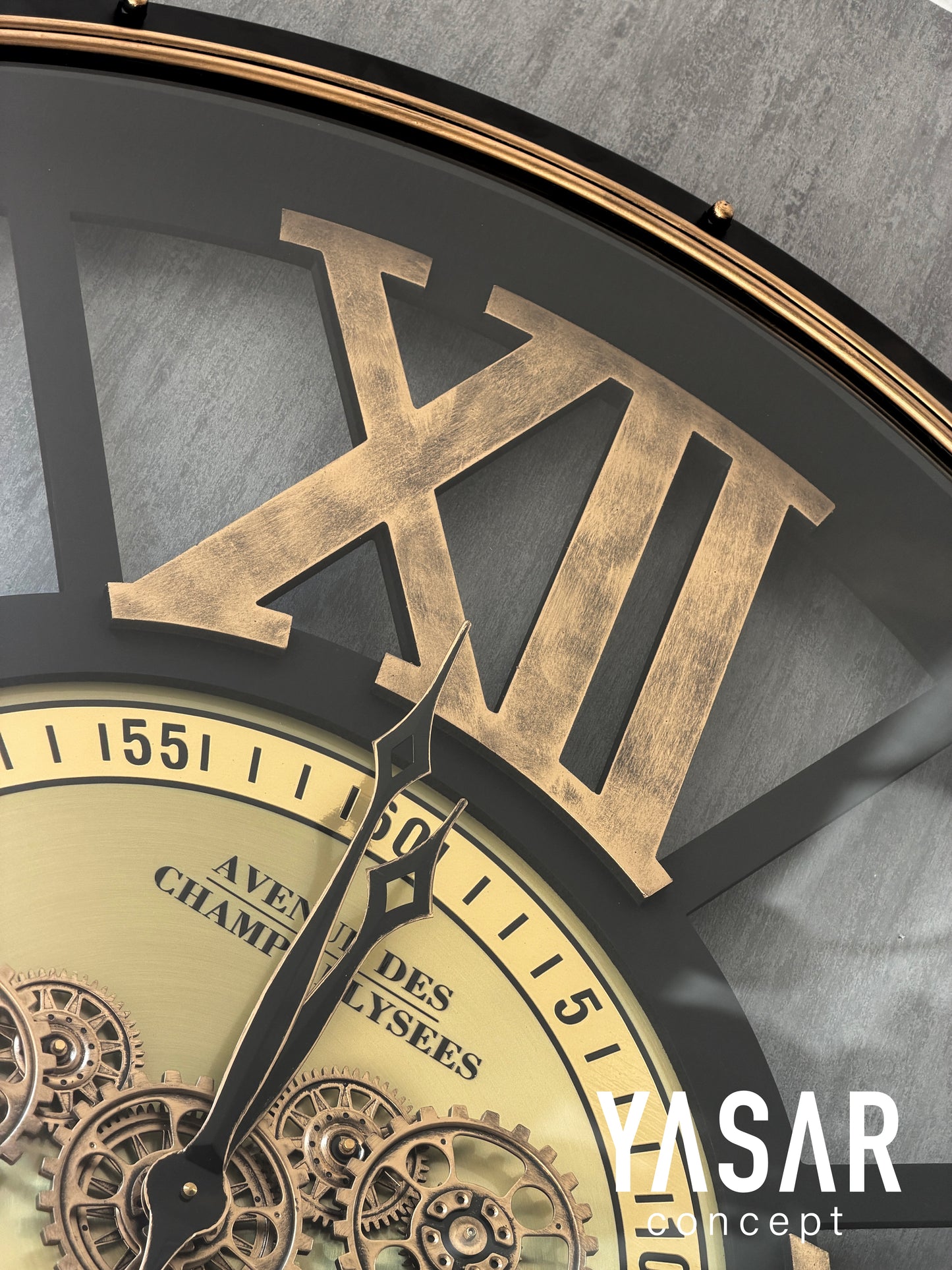 Majestic Metal Çarklı Duvar Saati 120 Cm