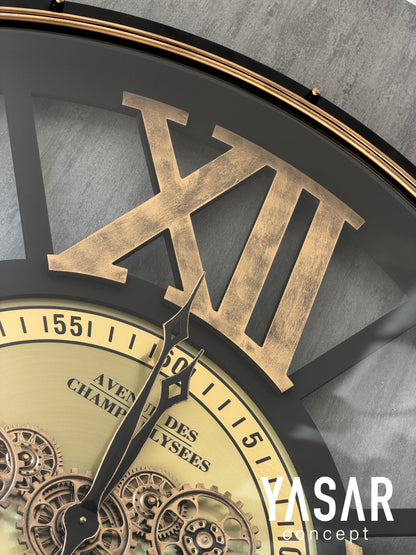 Majestic Metal Çarklı Duvar Saati 120 Cm
