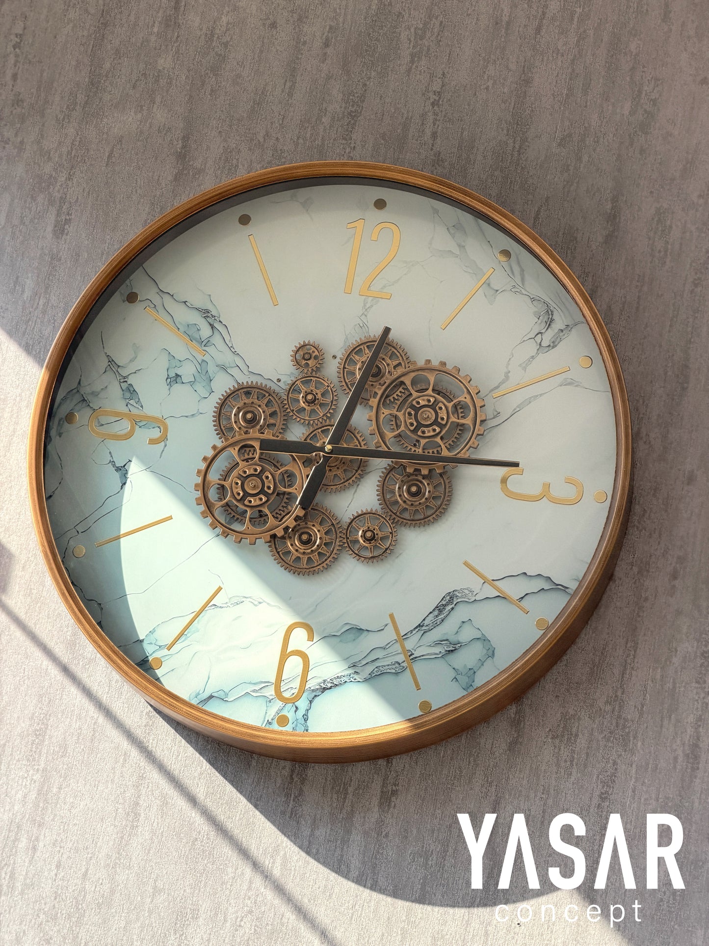Carrara Metal Çarklı Duvar Saati 60 Cm