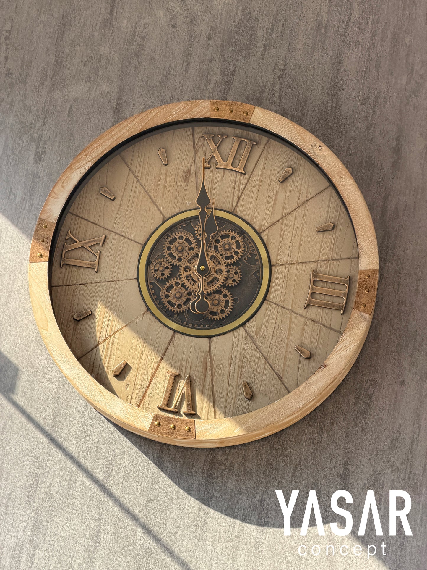 Cortessa Ahşap Çarklı Duvar Saati 55 Cm