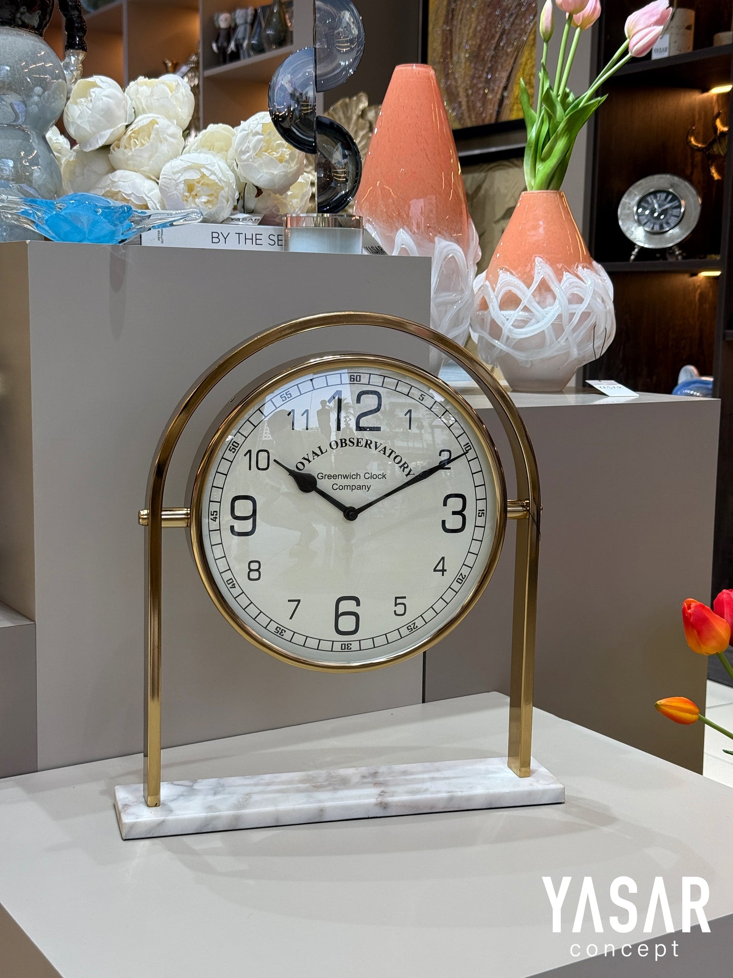 Aeternis Metal Masa Saati 36x40 Cm Gold