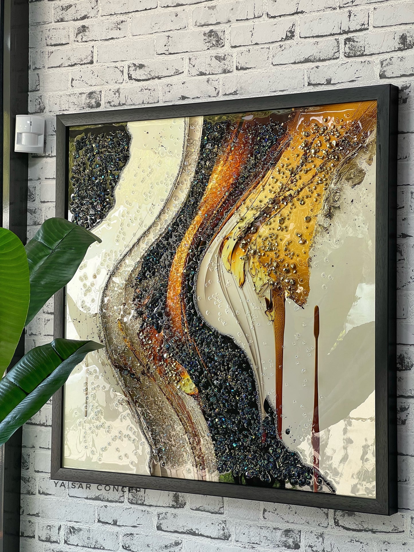 Flowed Kristal Epoksi Taşlı Reçine Tablo 85x85 Cm